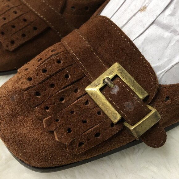 Stuart Weitzman Brown Suede Heels Size 4 1/2 - Picture 4 of 13